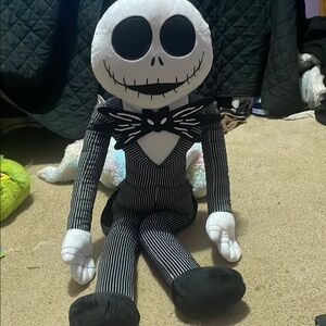 Black and White Striped Plush Toy/jack the skeleton